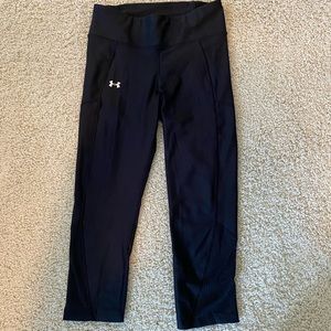 Under Armour black cropped mesh ankle leggings